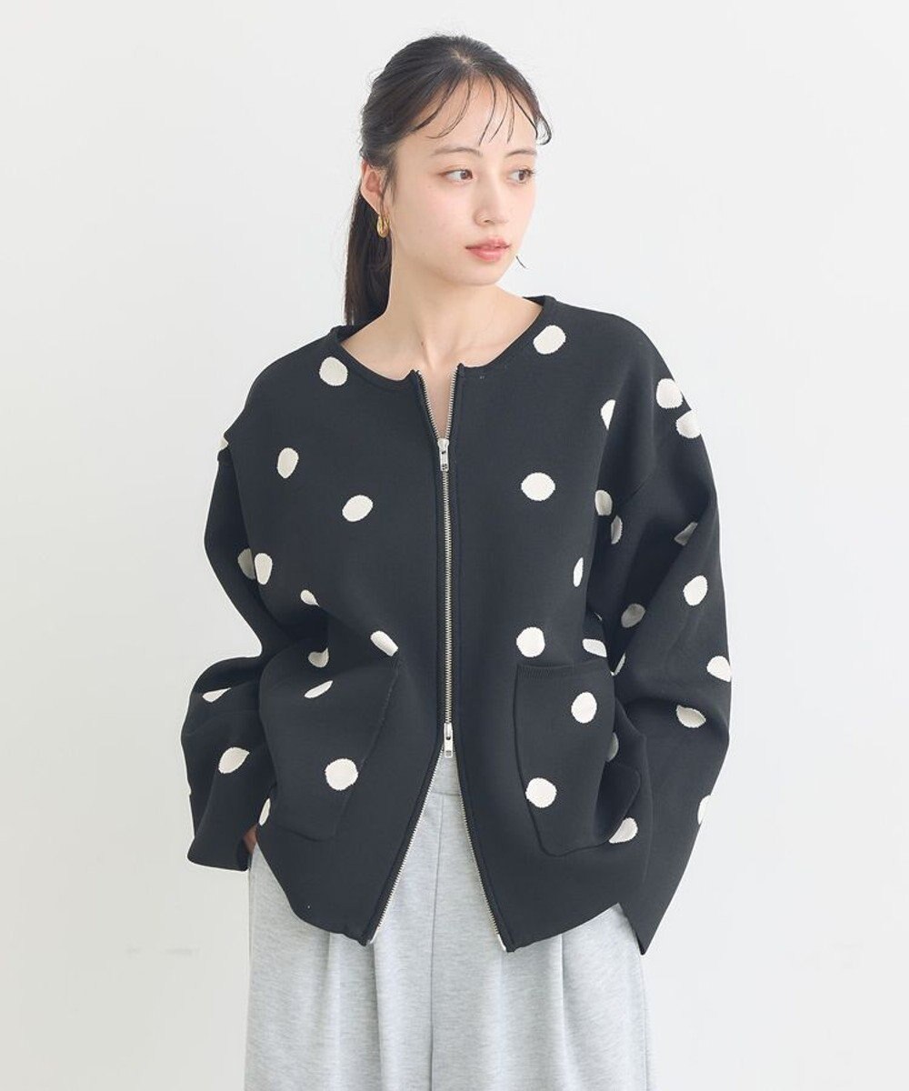earth music&ecology 【予約】ダブルジップドットカーディガン 