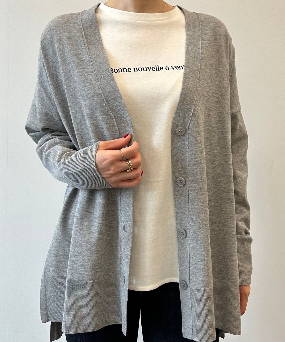 UNFILO 【抗菌防臭】スタイルアップニット NEW カーディガン 