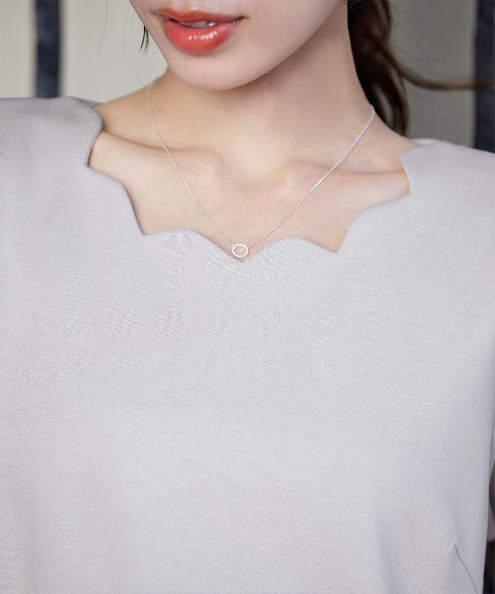 Tiaclasse 【洗える】【ふわもち美すふれ】スカラップカットソー 