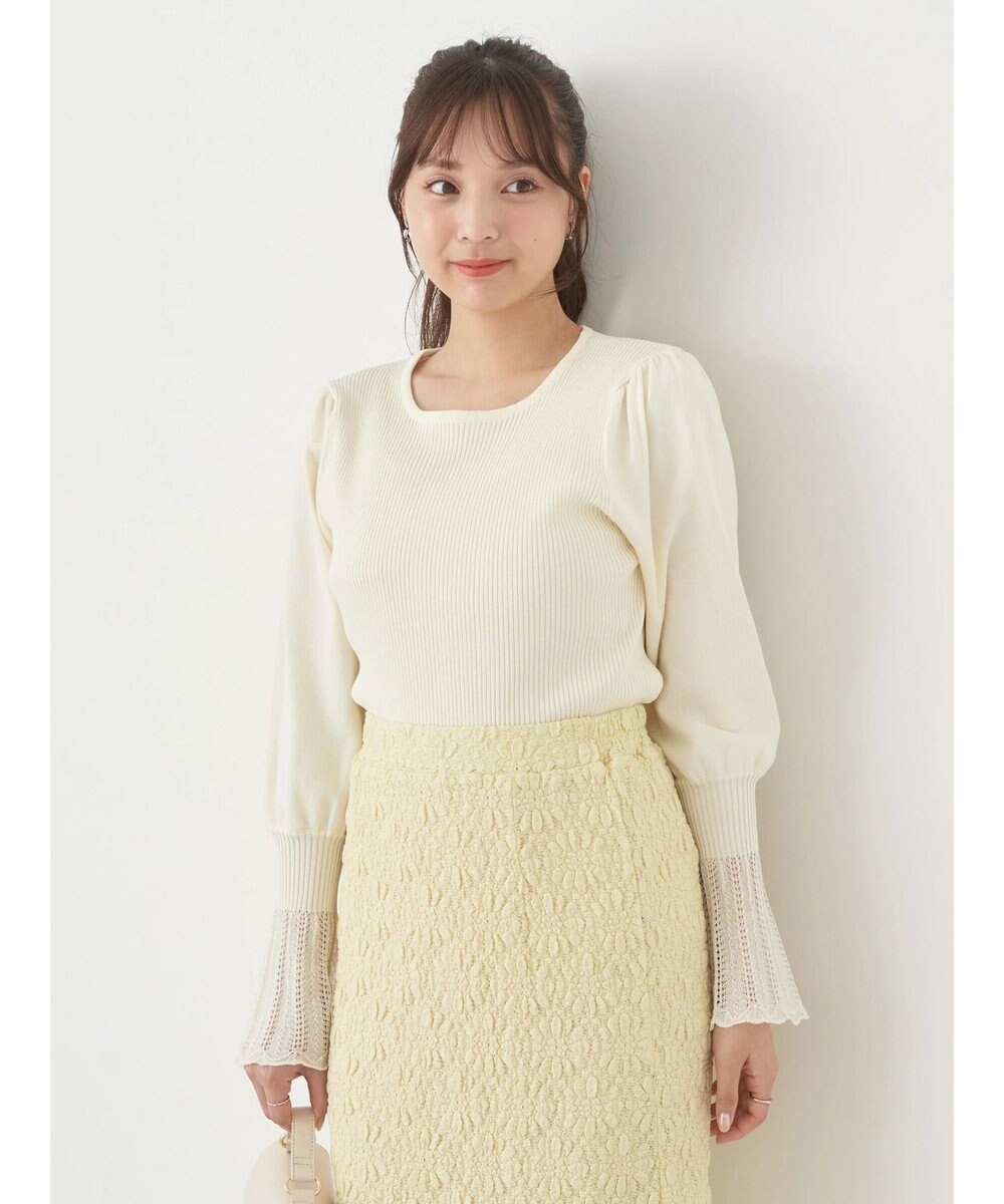 earth music&ecology 袖ポイントニットプルオーバー 