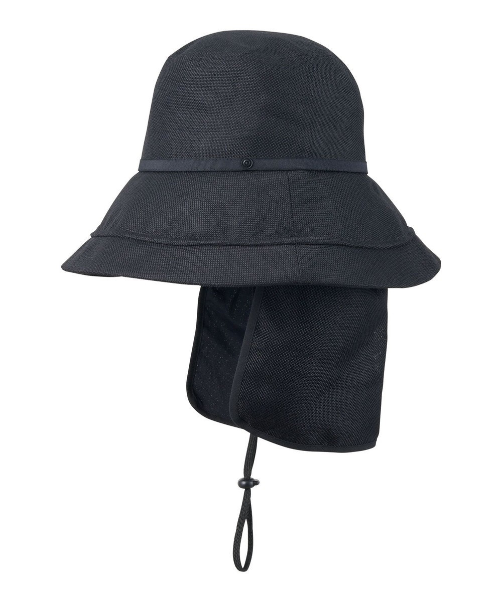 MOONBAT 【遮光100％/遮熱/UV/UPF50+/コンパクト】ネックガード付きハット 帽子 無地 サイズ調整可能 手洗い可能 