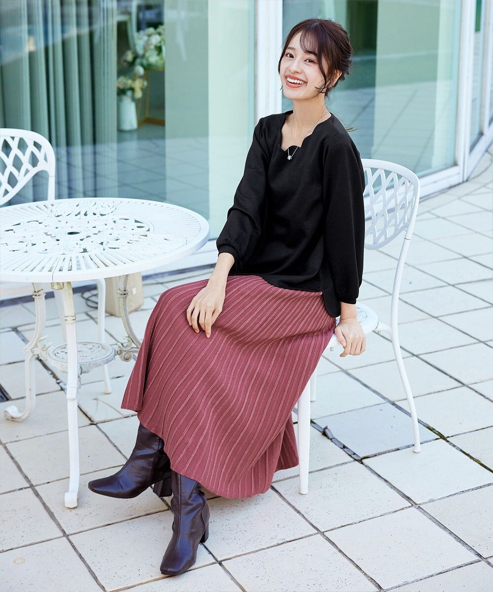 Tiaclasse 【洗える】【ふわもち美すふれ】スカラップカットソー 