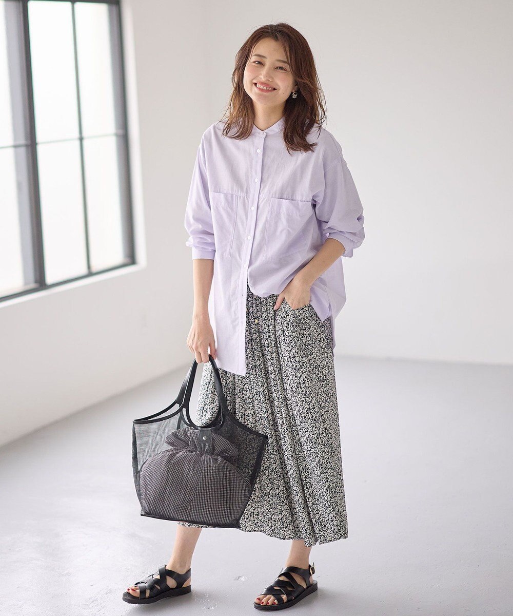 ANY ギンガムチェック巾着付メッシュトートバッグ 