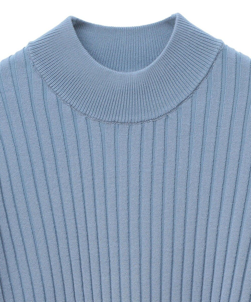 earth music&ecology シアースリーブリブハイネックプルオーバー 