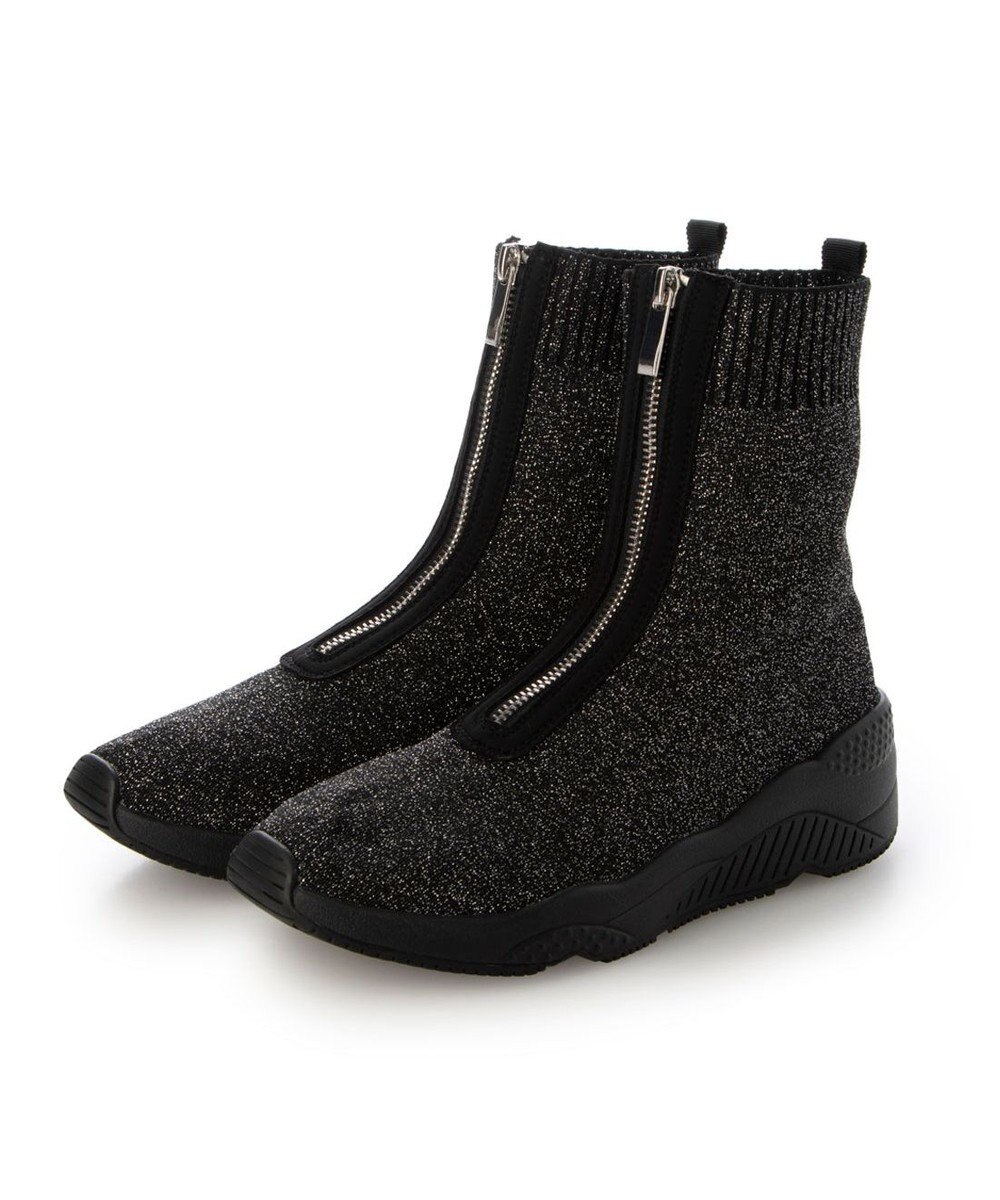 MODE ET JACOMO <carino>フロントジップニットブーツ 