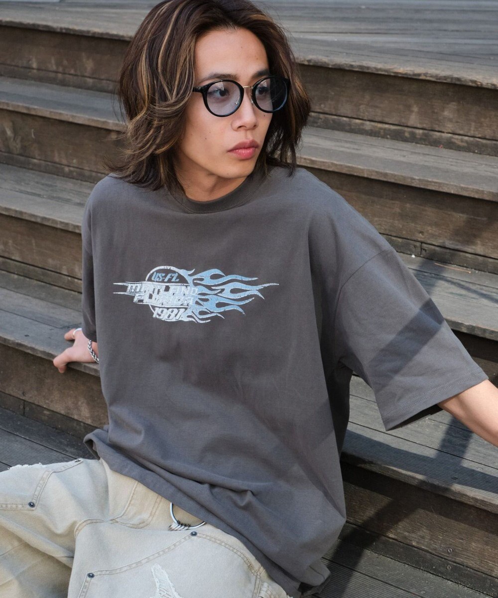 WEGO 【ユニセックス着用ITEM/SMLサイズ展開】ヴィンテージライクグラフィックT（SS） 