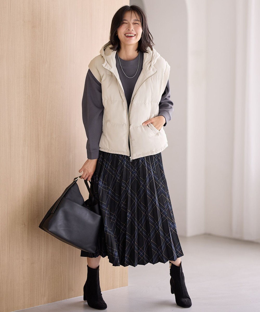 ANY 【洗濯機可/ウエストゴム】チェックプリーツスカート 