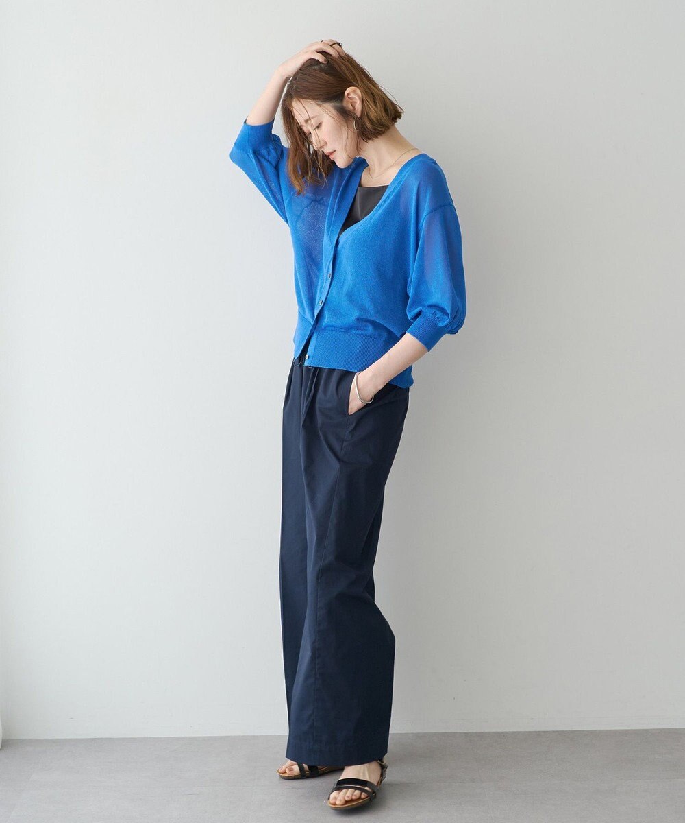 YECCA VECCA シアーニットVネックカーディガン 