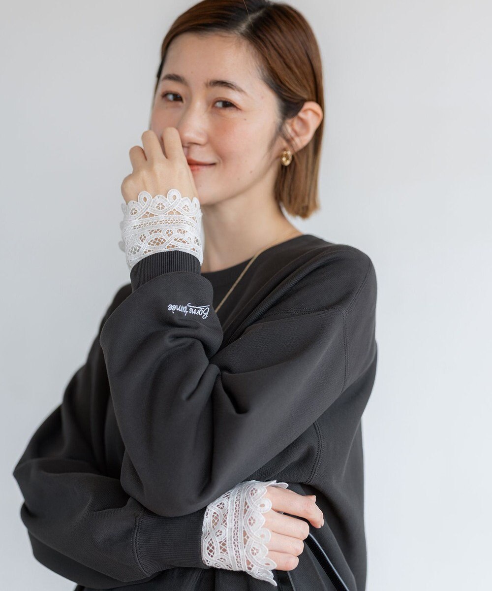 23区 S 【洗える】ナチュラルコットンベア レースレイヤード カットソー 