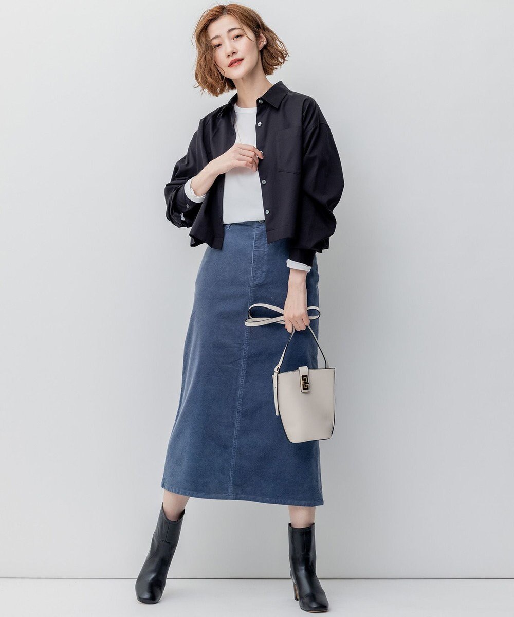 23区 【洗える/一部店舗限定】クロップド シャツ 