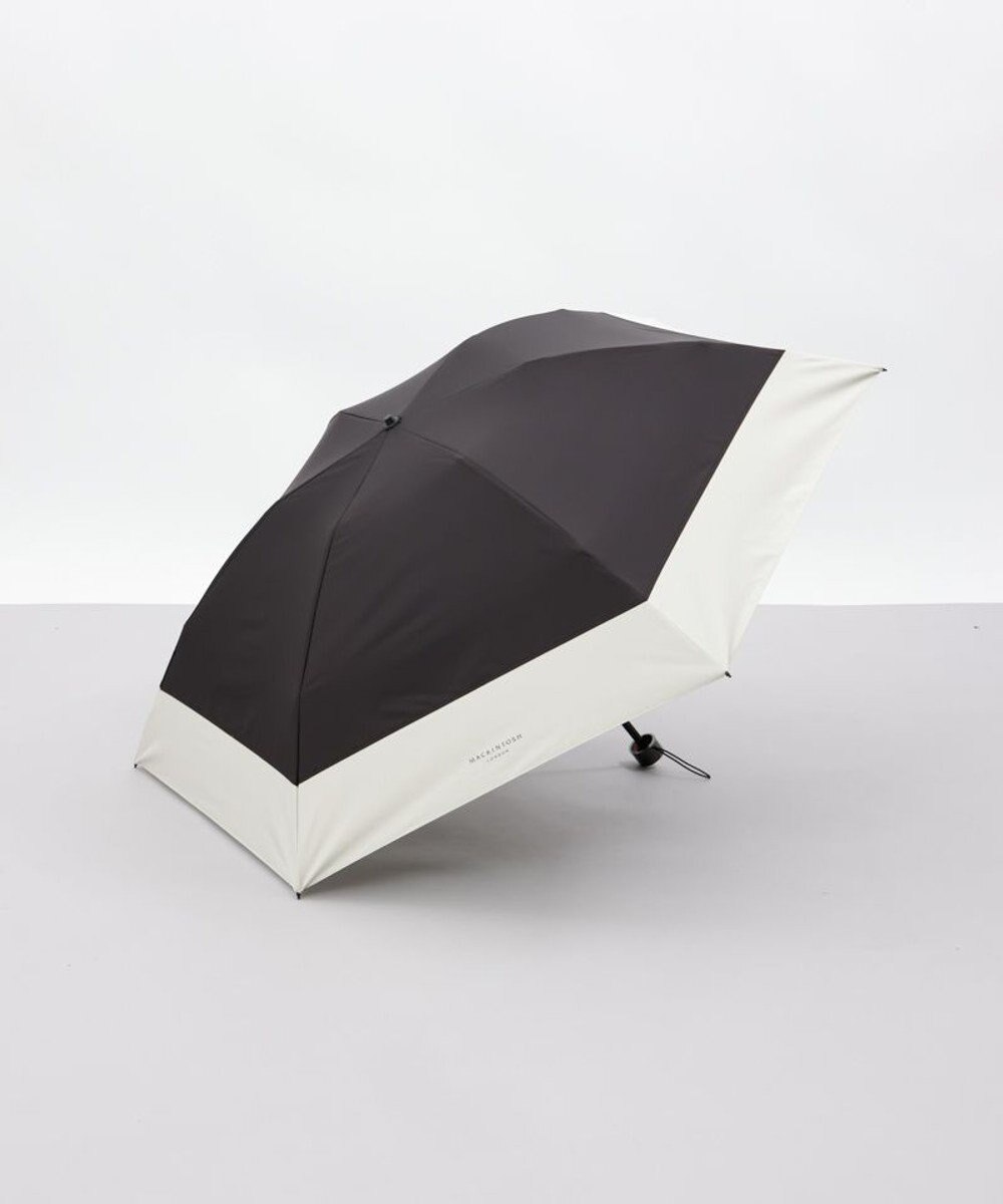 AURORA 【MACKINTOSH LONDON（マッキントッシュ ロンドン）】天然風バイカラー切継ぎ晴雨兼用パラソル（折りたたみ傘） 