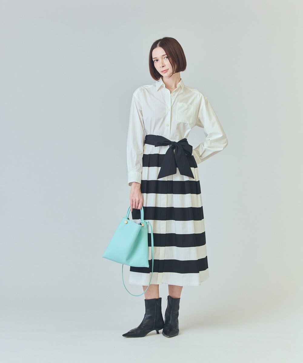 GRACE CONTINENTAL ボーダーコンビシャツワンピース 