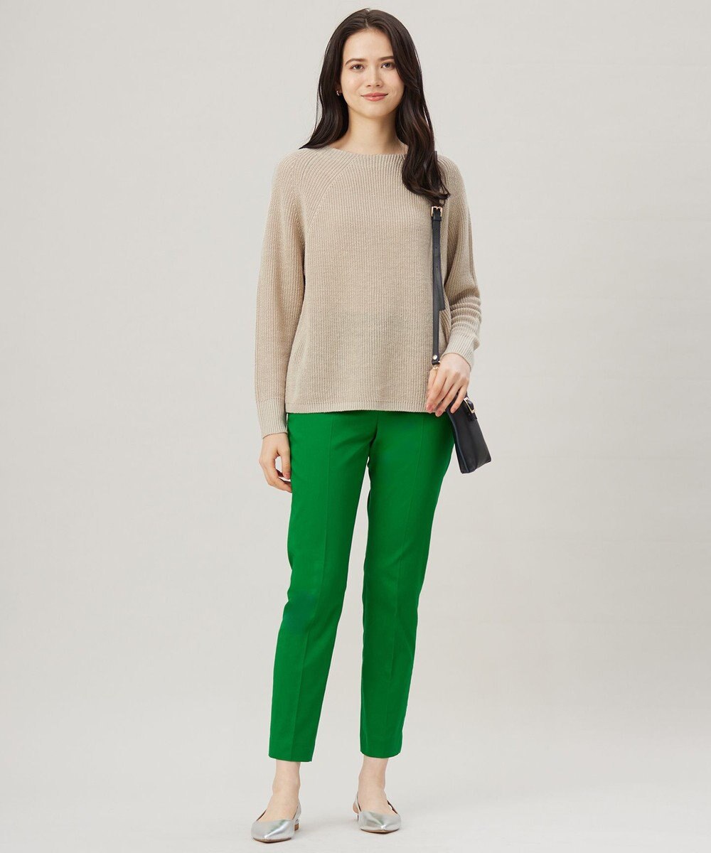 自由区 S 【UVカット・接触冷感・洗える】コットンサテンテーパード パンツ 