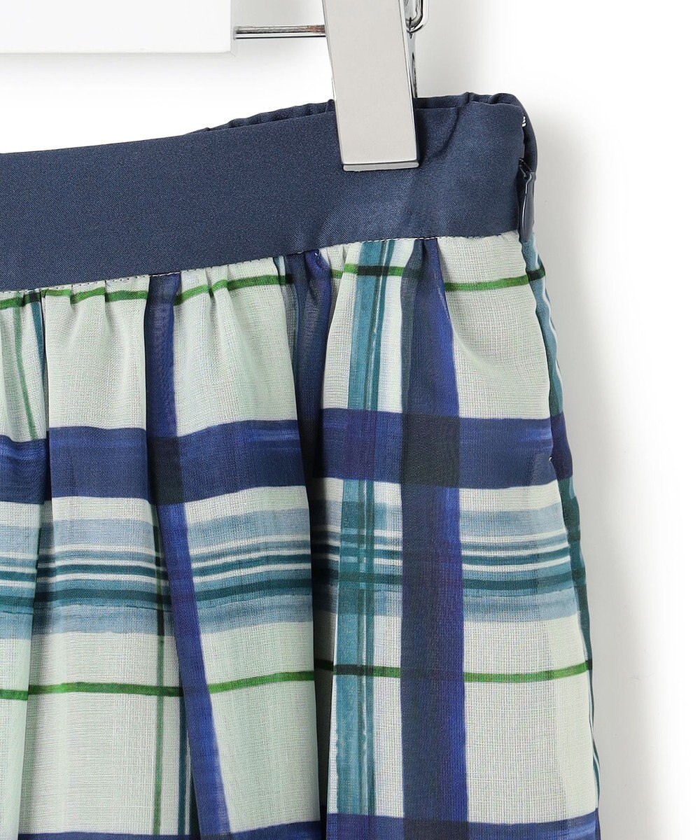 23区 L 【WEB&一部店舗限定/洗える】手書き風チェックプリント ギャザー スカート 