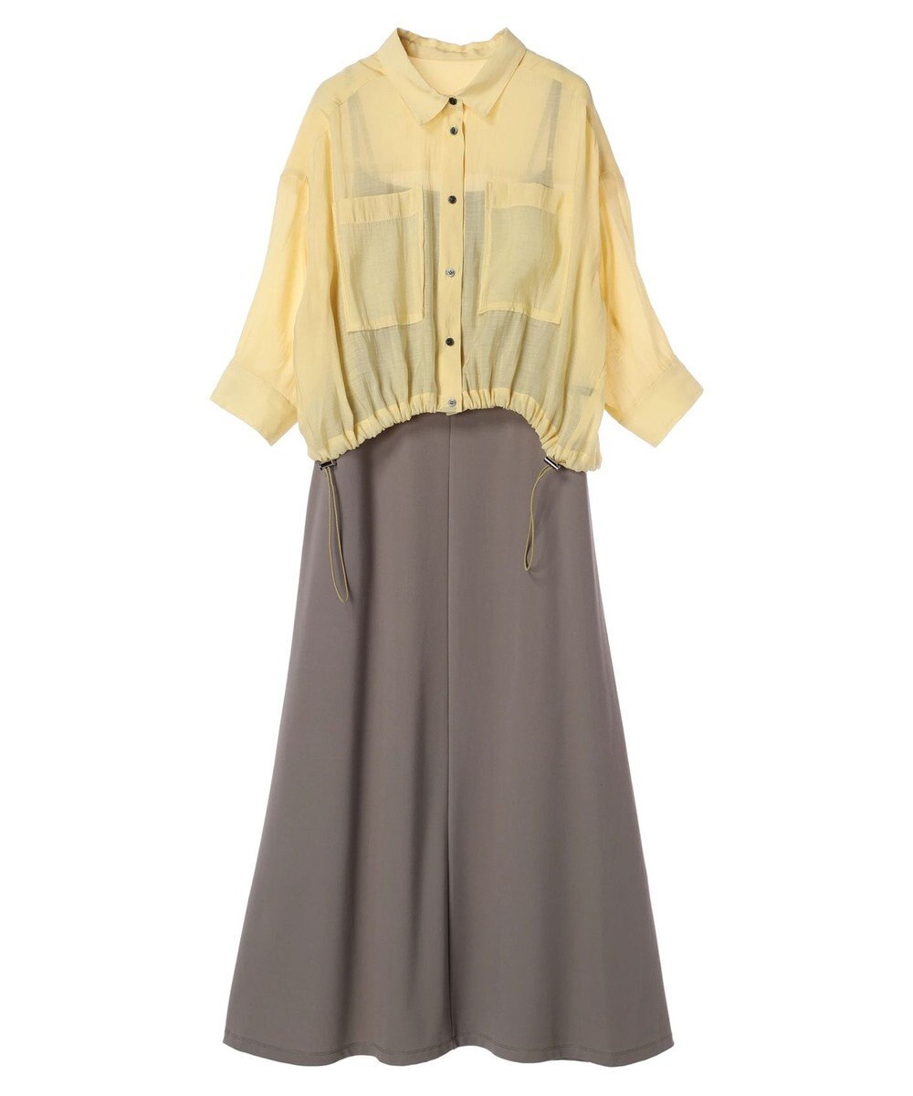 YECCA VECCA 【2点SET】シアーシャツ×Aラインキャミワンピース 