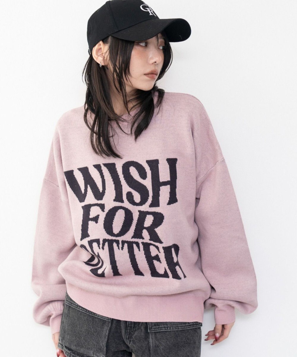 WEGO グラフィックニットプルオーバー 