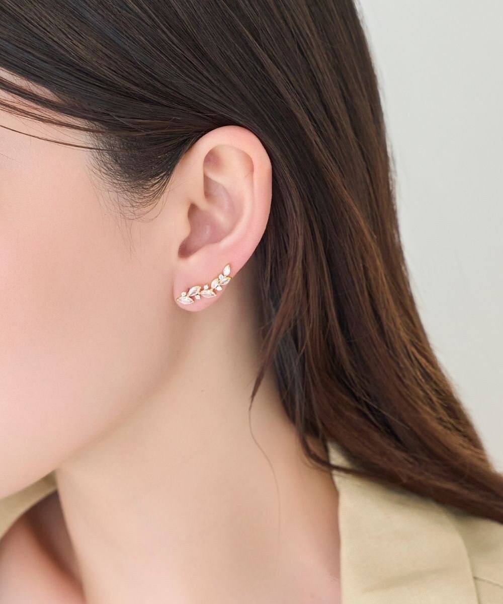 Phoebe リーフグレースビジューピアス&イヤリング　ゴールド 