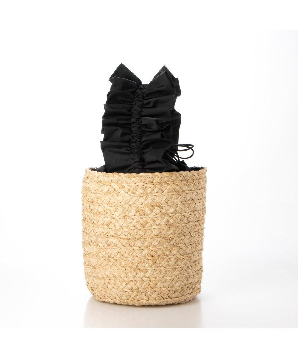 UNBILLION cachecache フリルハンドルラフィアバケツバッグ 