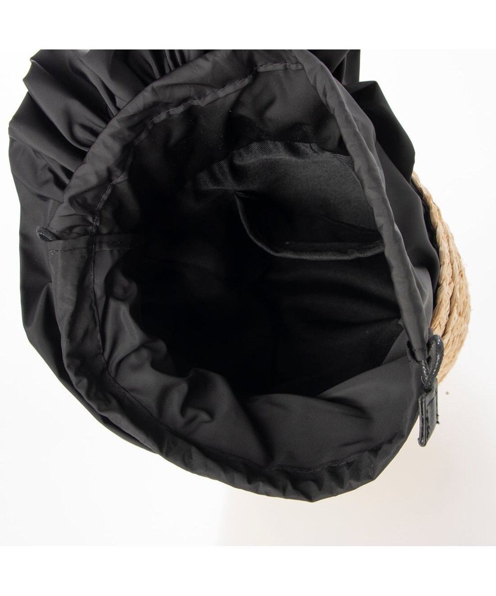 UNBILLION cachecache フリルハンドルラフィアバケツバッグ 