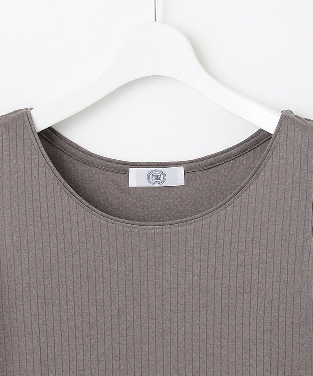 J.PRESS LADIES コットンリブ ノースリーブ カットソー 