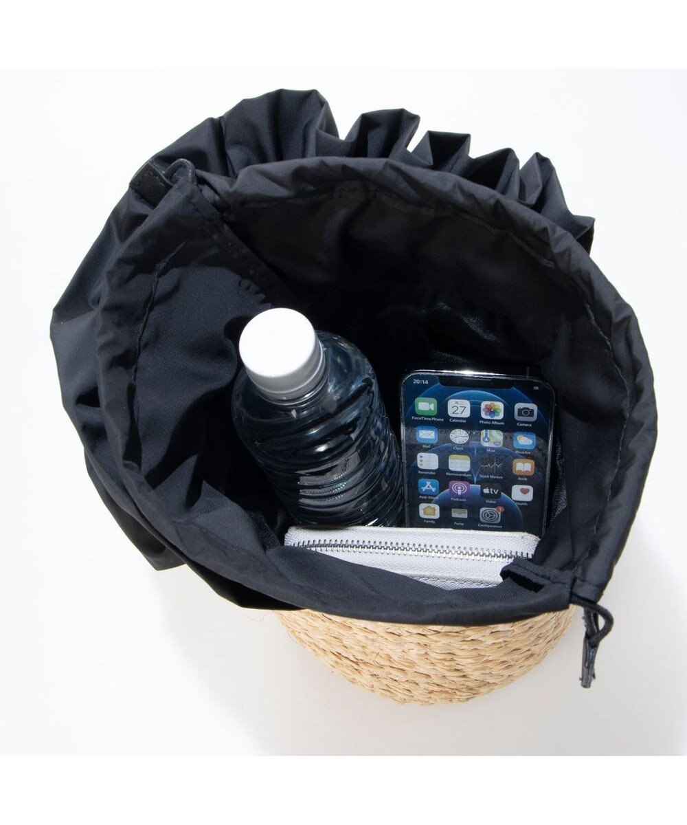 UNBILLION cachecache フリルハンドルラフィアバケツバッグ 