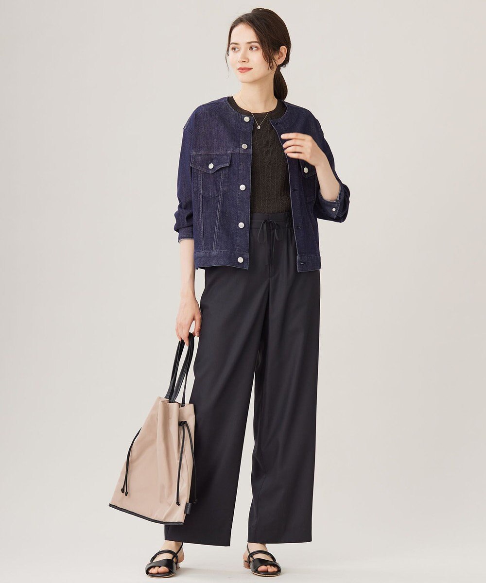 自由区 L 【ご好評につき追加生産・洗える】USUKARU DENIM ノーカラージャケット 