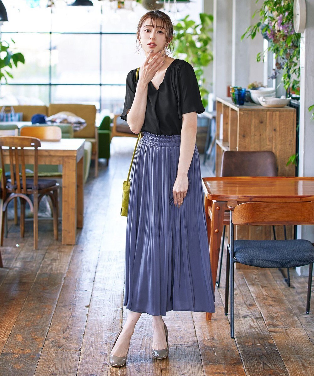 Tiaclasse 【洗える】シフォンフレアスリーブブラウス 