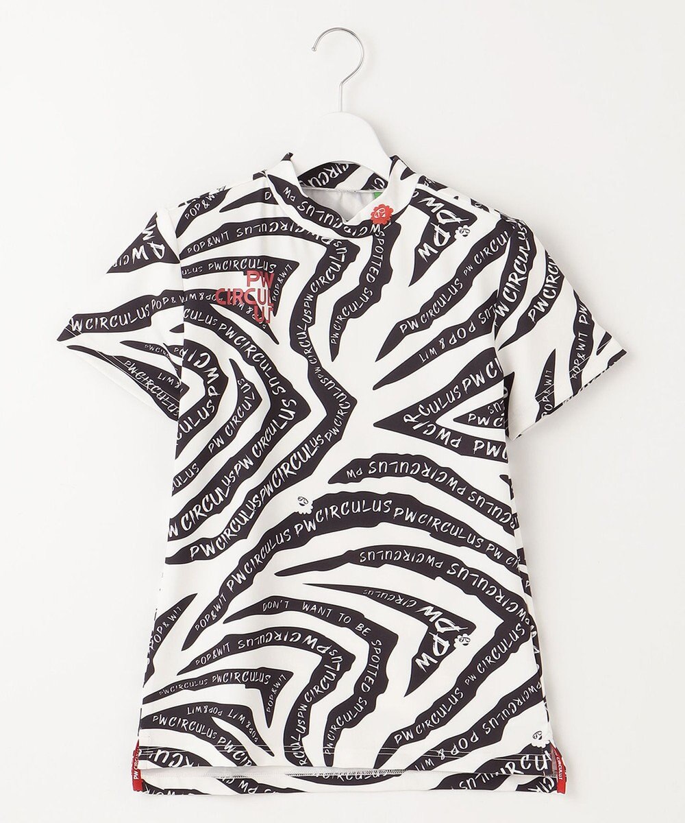 PW CIRCULUS 【UVカット / 吸水速乾 / 伸縮性抜群】【WOMEN】ゼブラ柄モック T ゴルフウェア レディース 