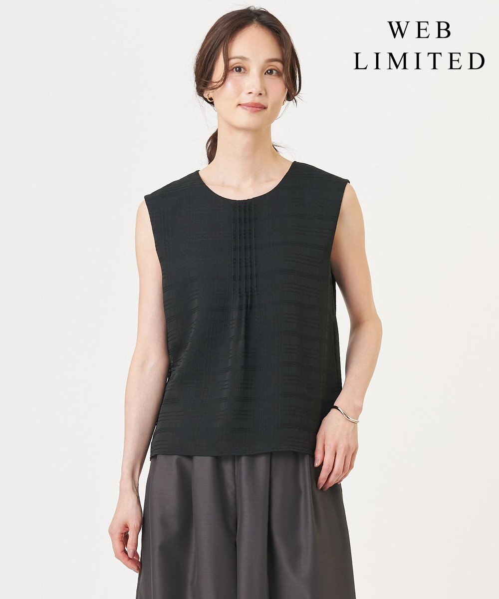 J.PRESS LADIES 【WEB限定】シアーチェック ノースリーブ カットソー 