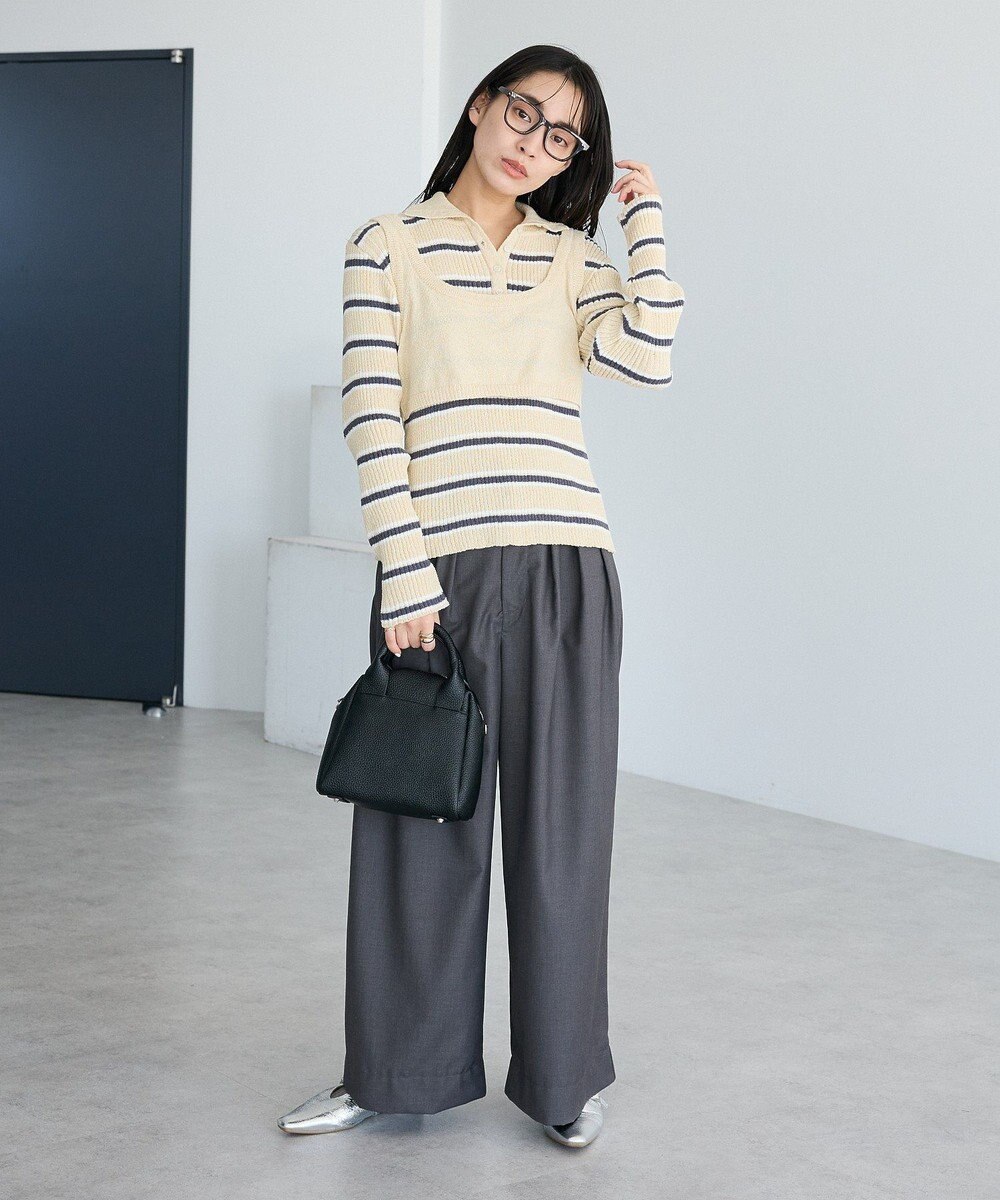 CRAFT STANDARD BOUTIQUE 2点セット/ベスト＋ハーフボタンリブニットトップ 