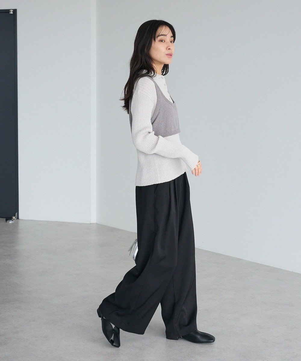 CRAFT STANDARD BOUTIQUE 2点セット/ベスト＋ハーフボタンリブニットトップ 