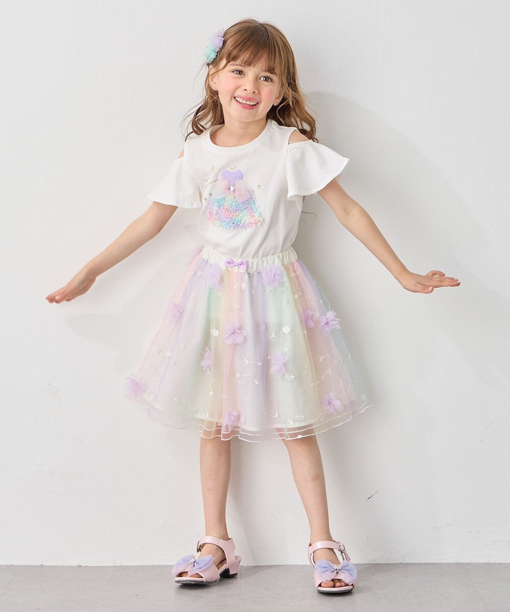 ANY KIDS 接触冷感 しろくま オフショルダー Tシャツ 