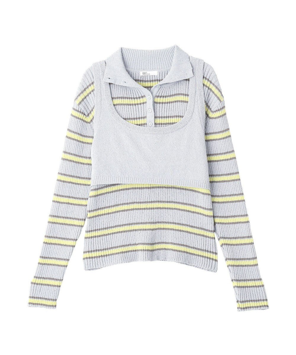 CRAFT STANDARD BOUTIQUE 2点セット/ベスト＋ハーフボタンリブニットトップ 