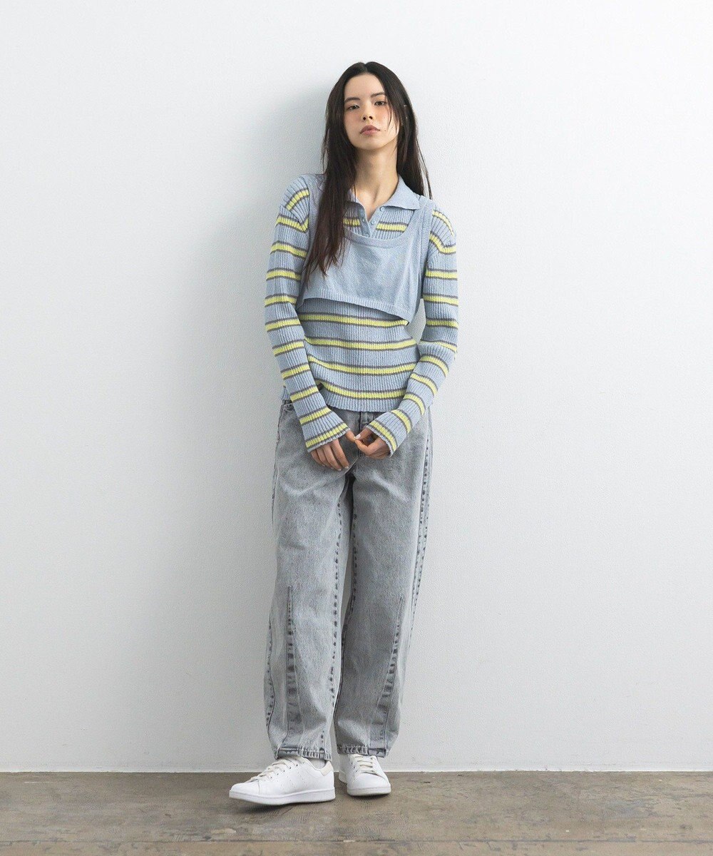 CRAFT STANDARD BOUTIQUE 2点セット/ベスト＋ハーフボタンリブニットトップ 