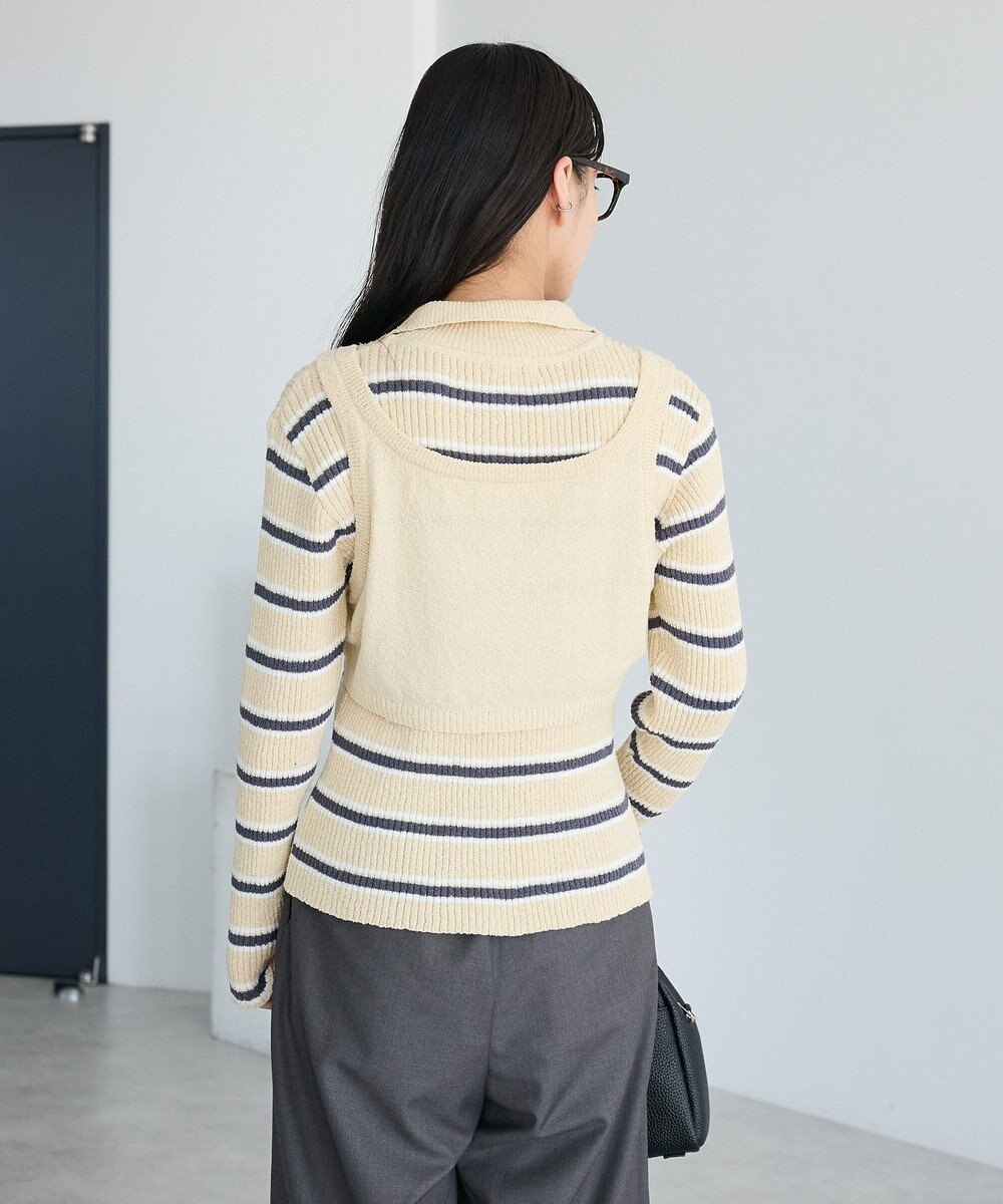 CRAFT STANDARD BOUTIQUE 2点セット/ベスト＋ハーフボタンリブニットトップ 