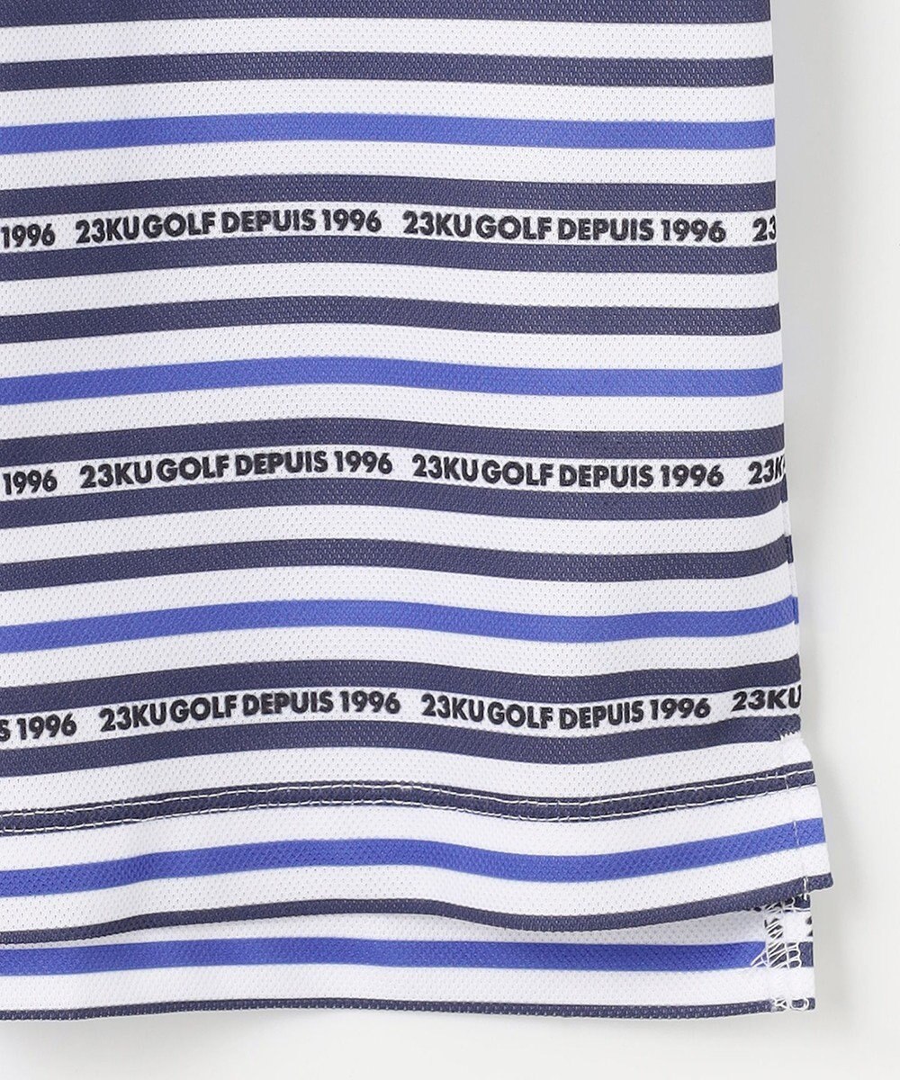 23区GOLF 【MEN】【吸水速乾・UVケア】ボーダーロゴ 半袖シャツ 