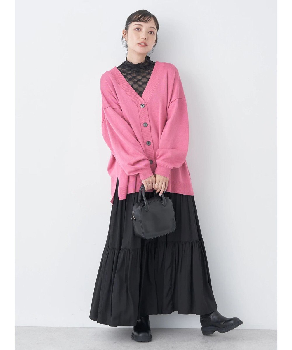 earth music&ecology サイドスリットルーズＶネックカーディガン 