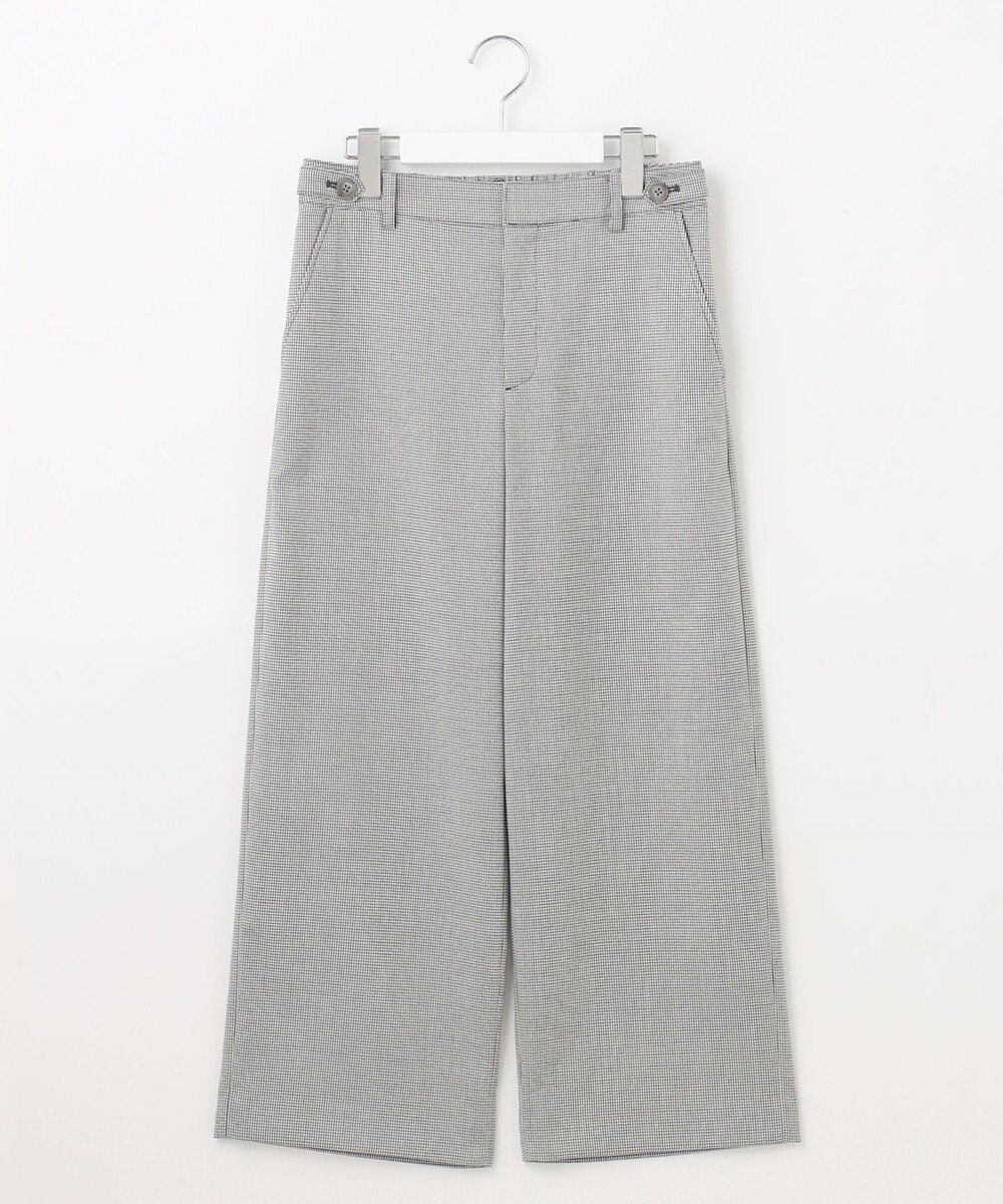 J.PRESS LADIES L 【洗える】シャークスキンハウンドトゥース セミワイド パンツ 