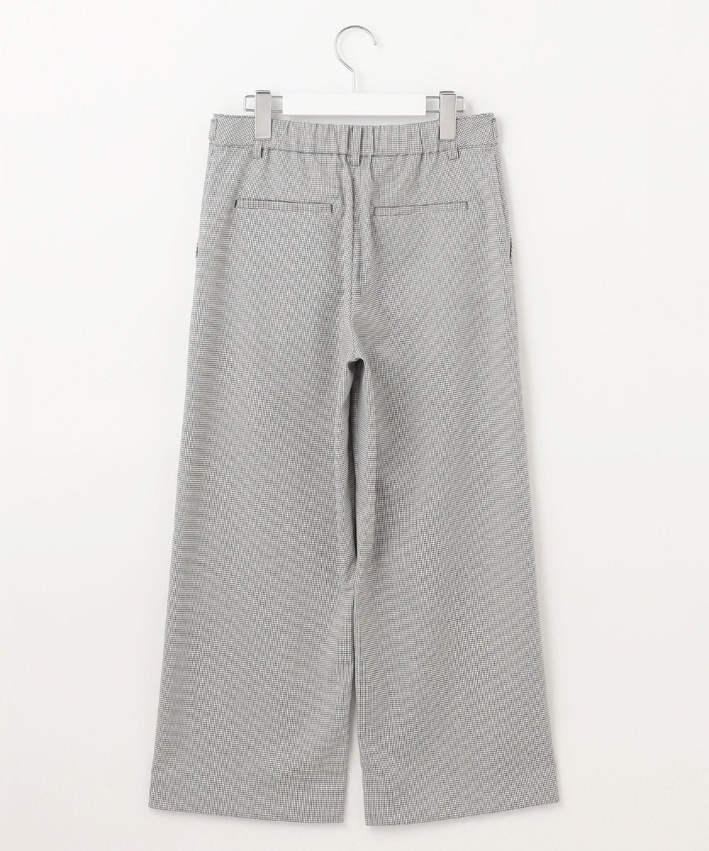 J.PRESS LADIES L 【洗える】シャークスキンハウンドトゥース セミワイド パンツ 