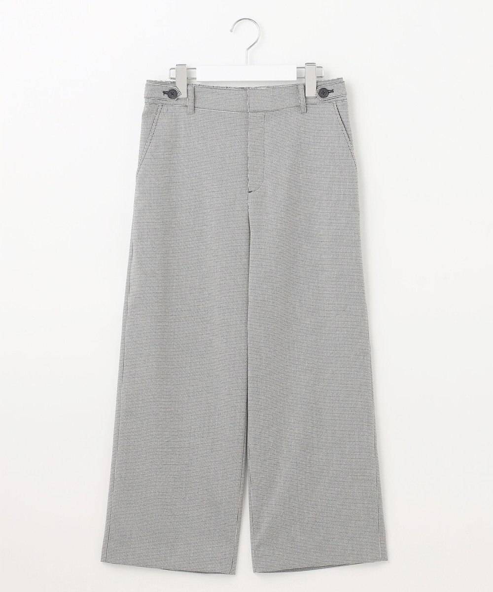 J.PRESS LADIES L 【洗える】シャークスキンハウンドトゥース セミワイド パンツ 