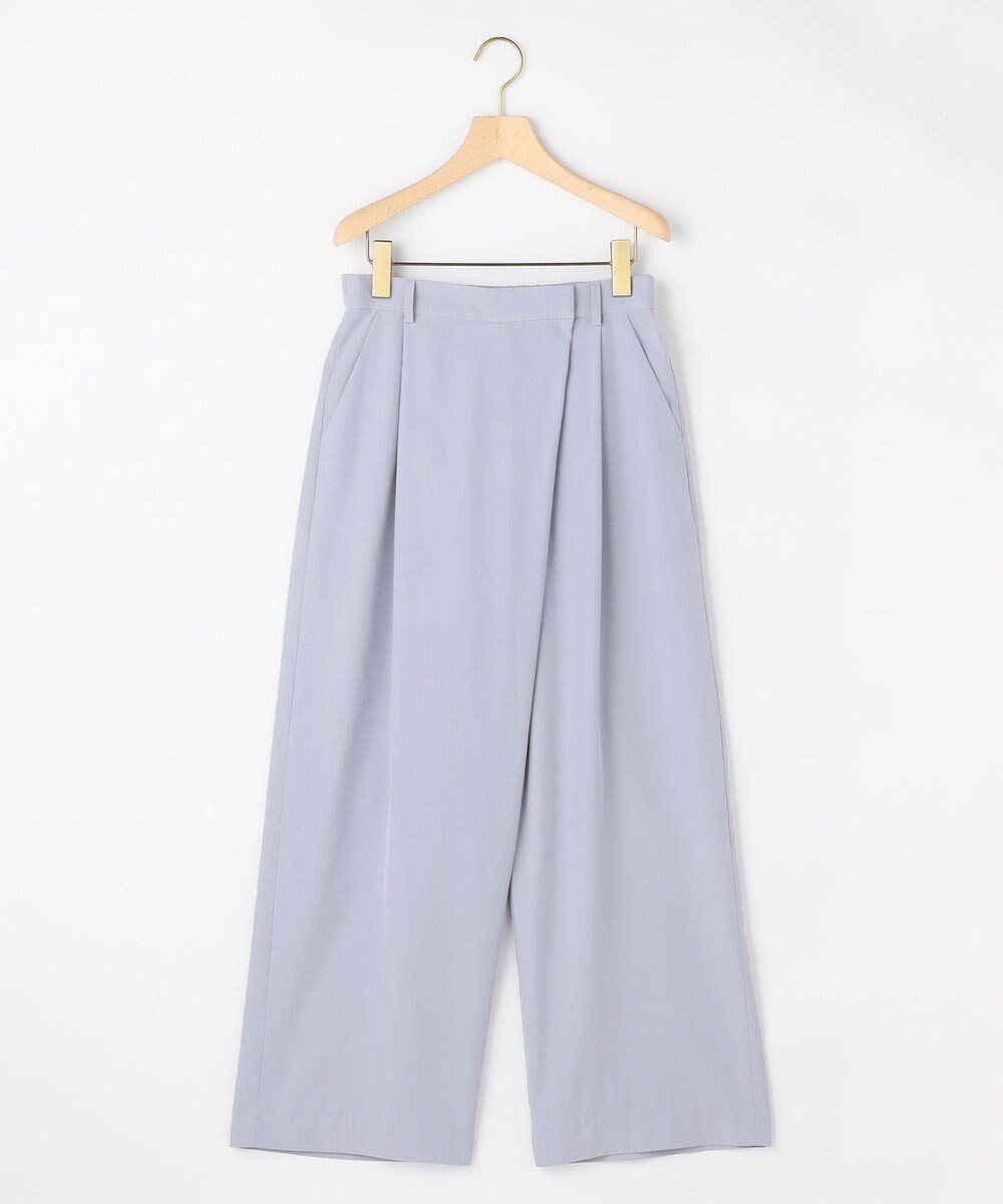 組曲 【先行予約】スムースクロス ラップ見えワイドパンツ 