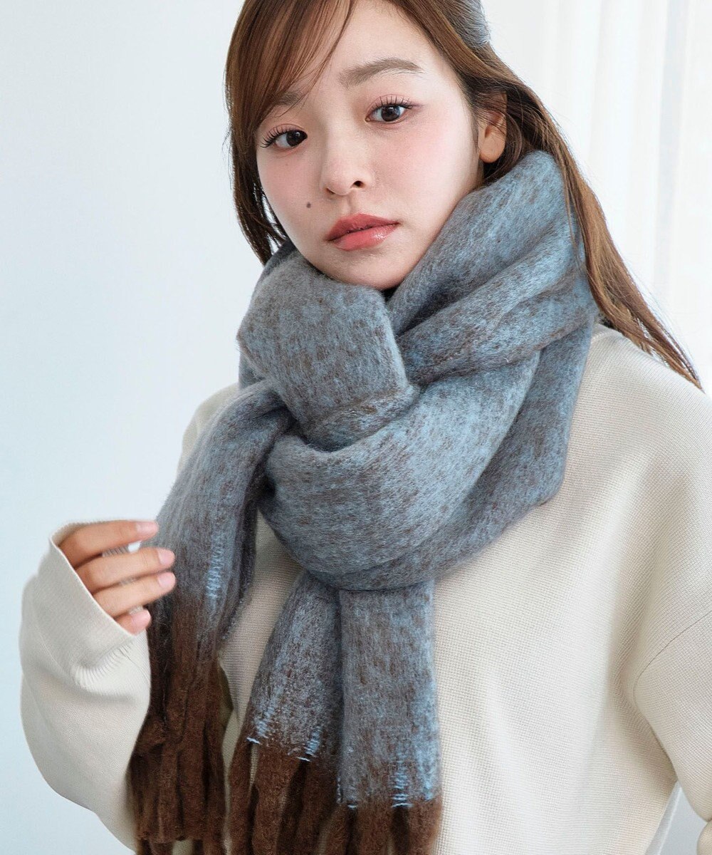 WEGO 【マフラー/ユニセックス着用】ワイドフリンジストール 