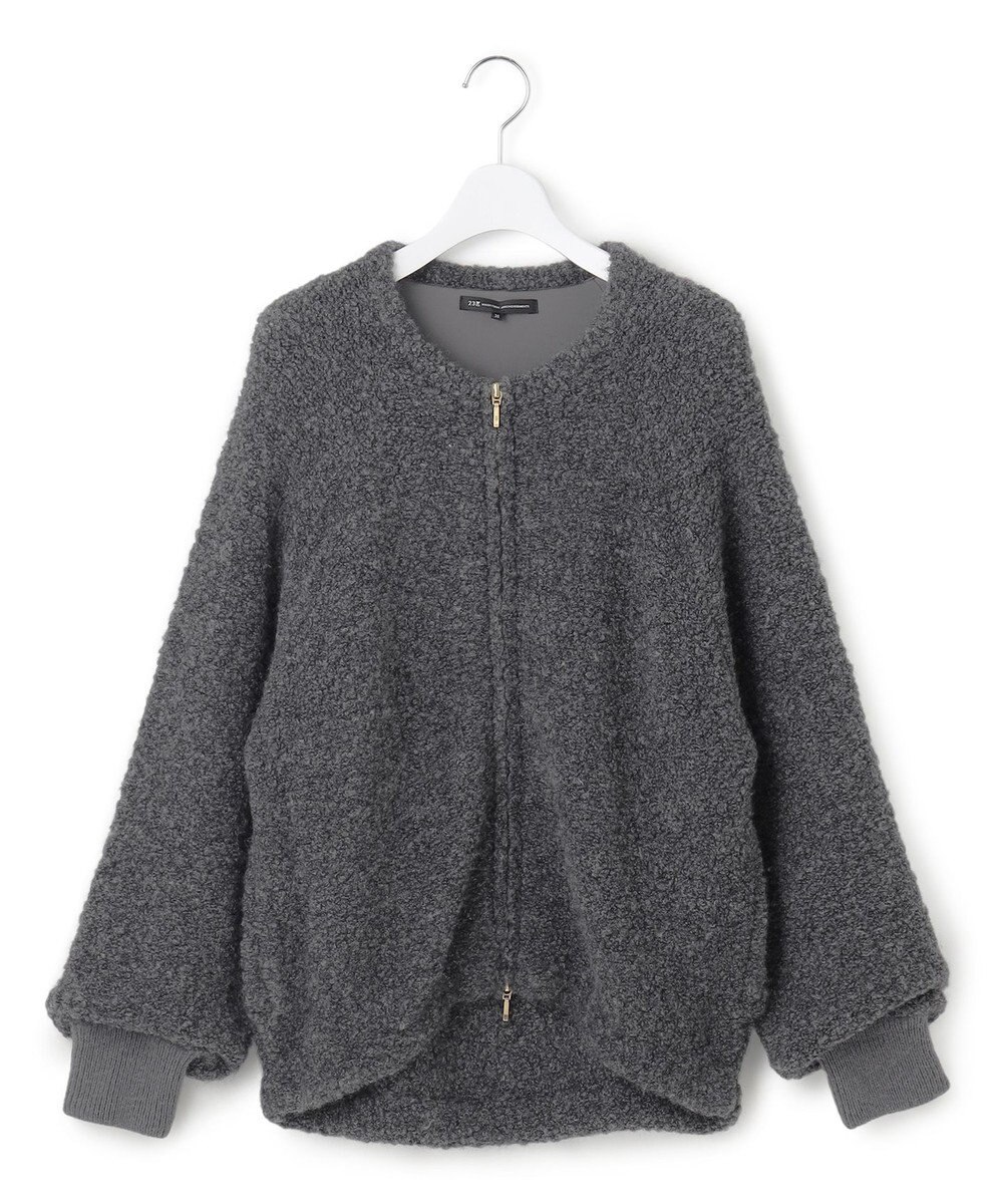 23区 【洗える】ブークレニット ブルゾン 