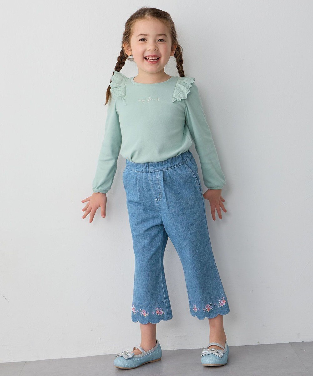 ANY KIDS 肩レース長袖Tシャツ 