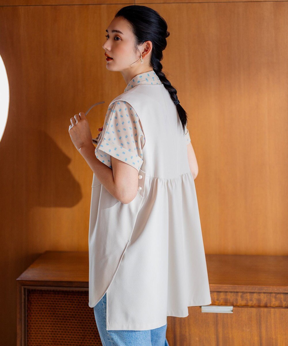 組曲 【洗える】パールポイントショートレングス ジレ 