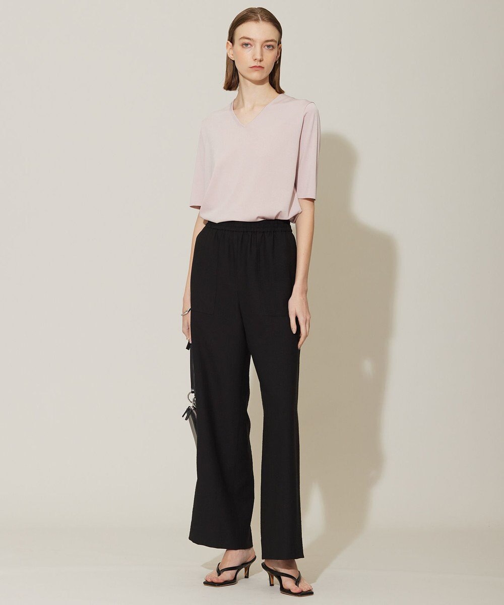 ICB 【洗える】ワッシャーツイル ワイドストレートパンツ 