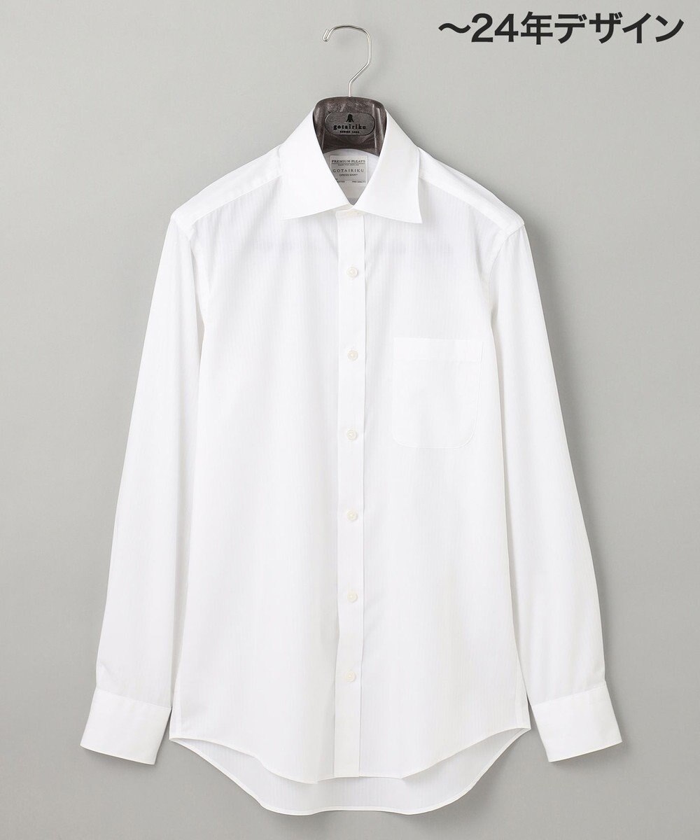 GOTAIRIKU 【形態安定】PREMIUMPLEATS_セミワイドカラー _織柄_通年ドレスシャツ(26年モデル) 