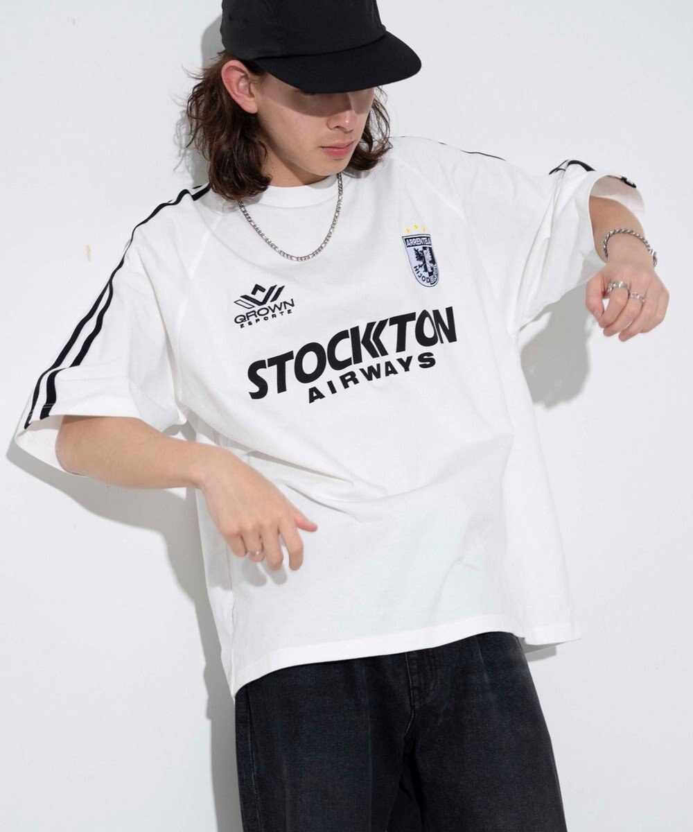 WEGO 【ユニセックス着用ITEM/手洗い可/MLサイズ】ラインゲームロゴT 