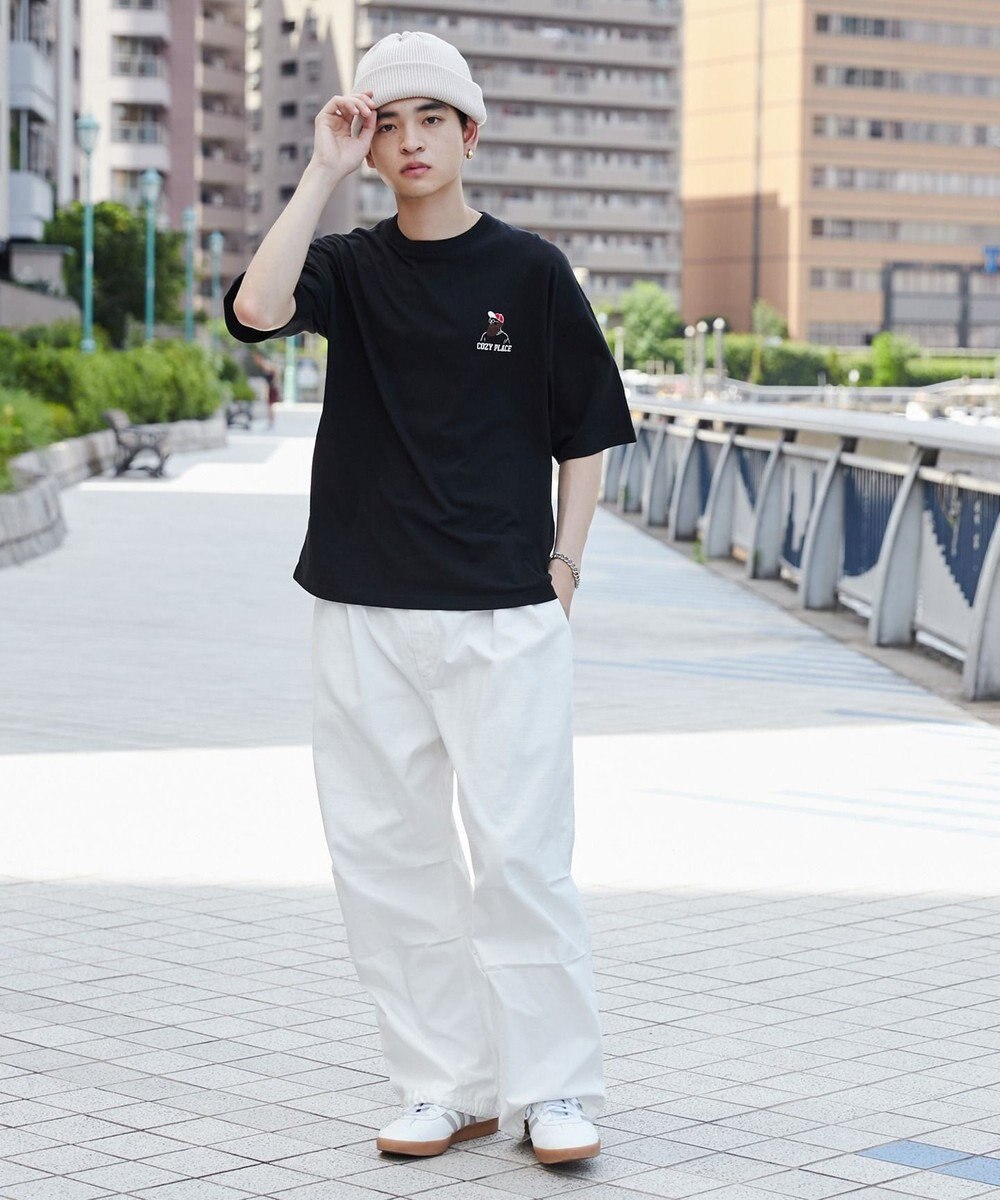 WEGO ヒゲサガラ刺繍Tシャツ 