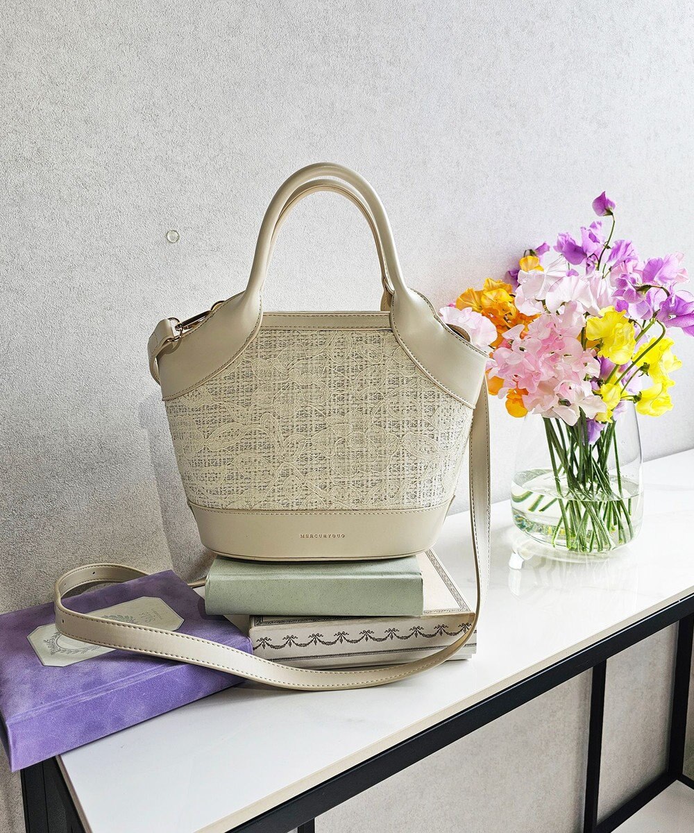 style code 【MERCURYDUO/マーキュリーデュオ】ミックスマテリアル　ハンドバッグ 